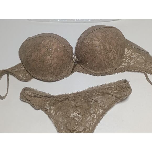 Swbreety Nude Lace Bra and Thong Lingerie Set - XL - New - Picture 4 of 7